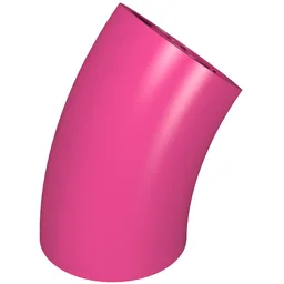 Brick Round 2 x 2 D. Tube with 45° Elbow and Axle Holes (Crossholes) at Each End [SHORT] / Dark Pink
