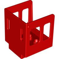 Lego Duplo Train Cabin 3 x 3 x 3 1/2 Large Side Windows [Plain] / Red
