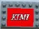 Tile, Modified 4 x 6 with Studs on Edges with 'KIMI' Pattern (Sticker) - Set 8155