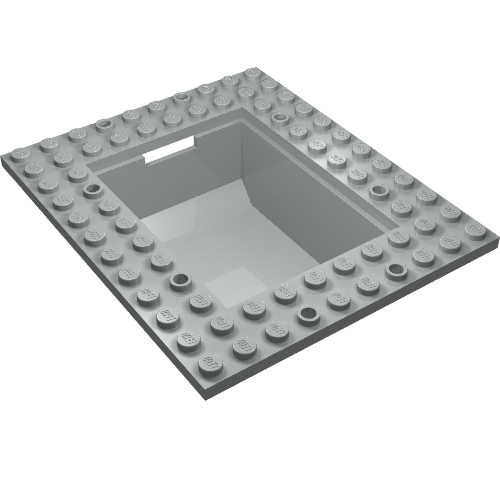 Lego Boat Cargo Loading Plate 10 x 12 with 6 x 8 Tub / Light Gray