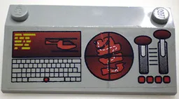 Slope 33 3 x 6 with Inner Walls with Computer, Radar, and Levers Pattern (Sticker) - Set 6740