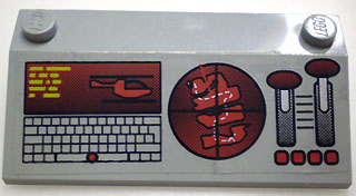 Lego Slope 33 3 x 6 with Inner Walls with Computer, Radar, and Levers Pattern (Sticker) - Set 6740