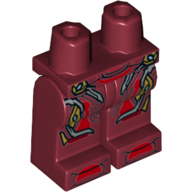 Lego Hips and Dark Red Legs with Iron Man Red and Gold Armor / Dark Red