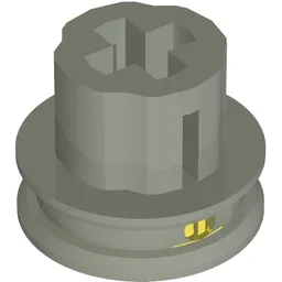 Motor Pulley, 9V Micromotor with axle hole / Light Gray