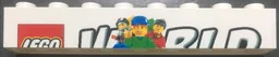 Brick 1 x 8 with Top Half of LEGO World Pattern