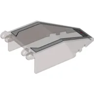Windscreen 7 x 4 x 1 2/3 with Hinges with Silver Frame with Red Triangle Print / Trans-Brown