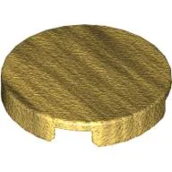 Tile Round 2 x 2 with Bottom Cross / Pearl Gold