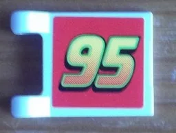 Flag 2 x 2 Square with Flat Edge with '95' Pattern on Both Sides (Stickers) - Set 8679