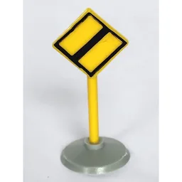 Road Sign Old Diamond with Black & White Border End of Major Road Print & Type 1 Base / White