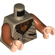 Torso Vest Over Dark Orange Shirt and Reddish Brown Bow Tie Pattern / Dark Orange Arms / Light Nougat Hands