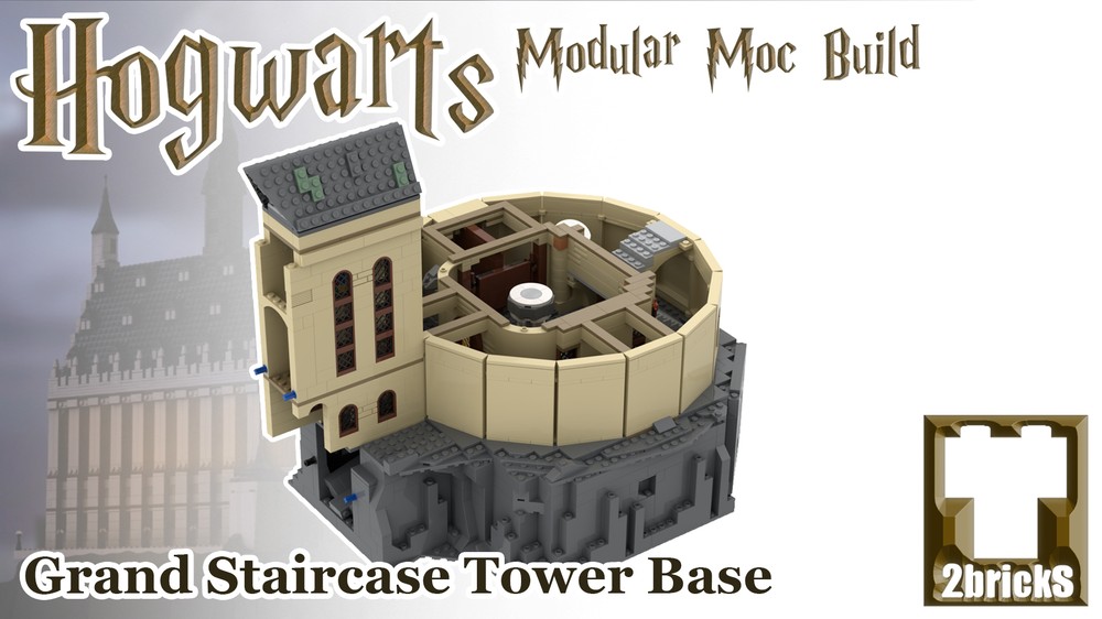 Lego Large Round Tower Base - Magic School Modular MOCs Part 5