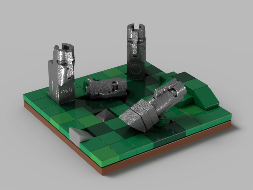 Lego Moai in the Easter island