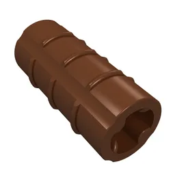 Technic Axle Connector Ridged [with x Hole x Orientation] / Reddish Brown