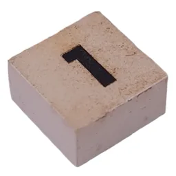 Modulex Tile 2 x 2 with Small Black '1' Print, without Internal Supports