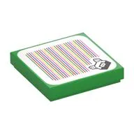 Tile 2 x 2 with Para-Biddybud and Barcode Print (Sticker) / Red