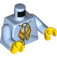 Torso Jacket, White and Orange Tied Neckerchief Print, Bright Light Blue Arms, Yellow Hands / Bright Light Blue