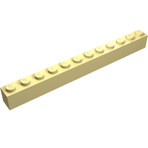Lego Brick 1 x 12 / Light Yellow