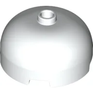 Brick Round 3 x 3 Dome with Center Stud / White
