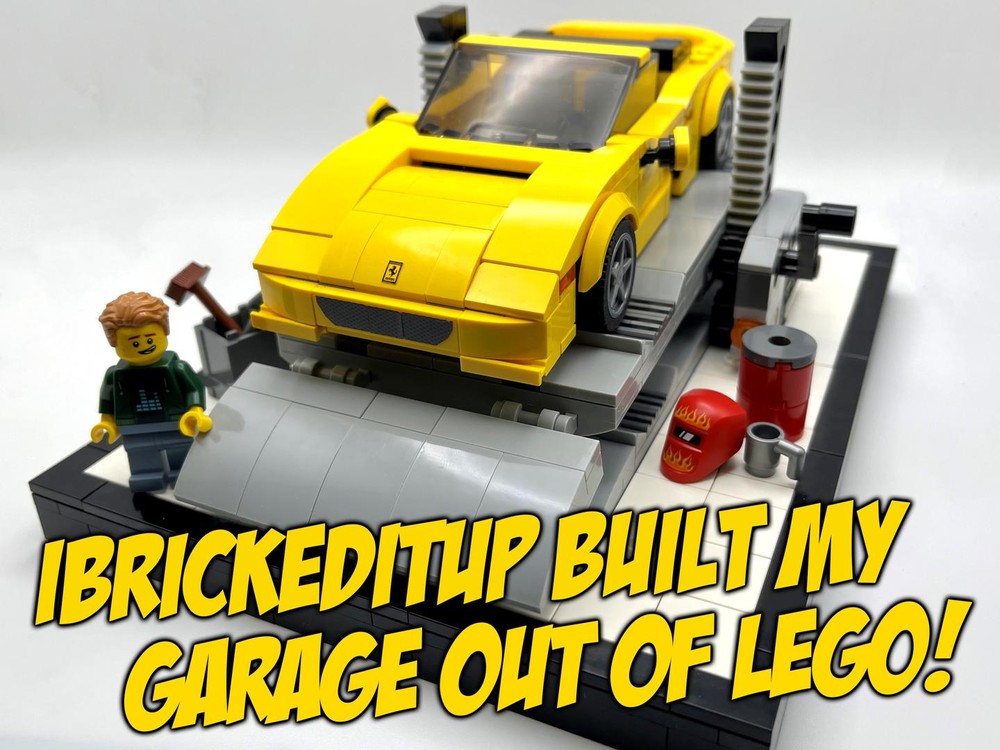 Lego Hoovie's Garage Car Lift & Prancing Horse F355 Spider