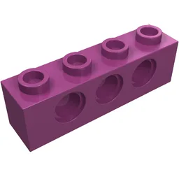 Technic Brick 1 x 4 [3 Pin Holes] / Magenta