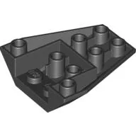 Brick Wedged, Sloped Inverted 4 x 4 Triple [2 Connections between Front Studs] / Black