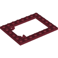 Lego Plate Special 6 x 8 Trap Door Frame Horizontal [Long Pin Holders] / Dark Red