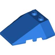 Lego Brick Wedged, Sloped 4 x 4 Triple, Stud Notches / Blue