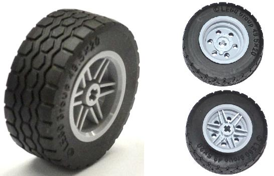 Lego Wheel 30.4mm D. x 20mm with No Pin Holes and Reinforced Rim with Black Tire 49.5 x 20 (56145 / 15413)
