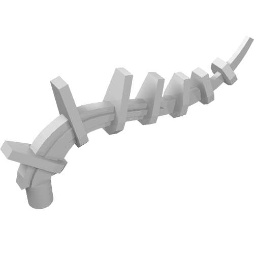 Lego Plant / Creature Body Part, Vine / Tail / Tentacle / Bionicle Spine, Spiky / Glow in Dark White