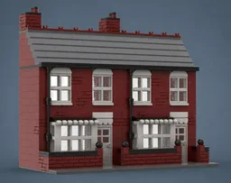 Red Brick Terraced Housing Facade