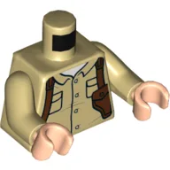 Torso, Shirt, Pockets, Reddish Brown Holster, Gun Print, Tan Arms, Light Nougat Hands / Tan