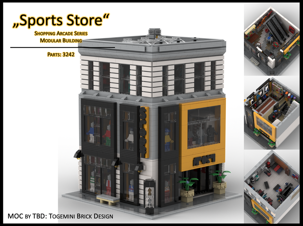 Lego Sports Store - Shopping Arcade Series - Modular Building