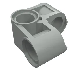 Technic Pin Connector Perpendicular 2 x 2 Bent / Light Gray