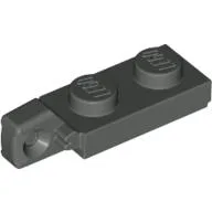 Hinge Plate 1 x 2 Locking with 1 Finger On End, with Groove / Dark Gray