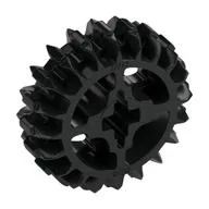Technic Gear 20 Tooth Double Bevel with Axle Hole Type 2 [X Opening] / Black