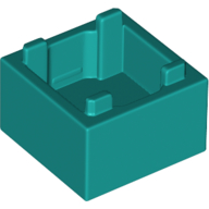 Lego Container Box 2 x 2 x 1 [Plain] / Dark Turquoise
