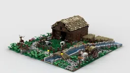 Medieval Cowshed diorama