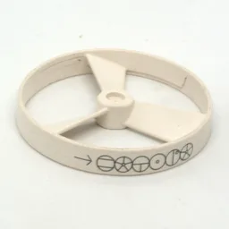Large Figure Spinner / Propeller with Code Print (Rhotuka) / White