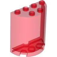Cylinder Half 2 x 4 x 4 / Trans-Red