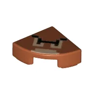 Tile Round 1 x 1 Quarter with Pixelated Goomba Print / Dark Orange