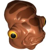 Minifig Head Special, Mon Calamari with Large Brown Spots Print / Dark Orange