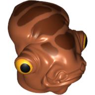 Lego Minifig Head Special, Mon Calamari with Large Brown Spots Print / Dark Orange