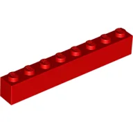 Brick 1 x 8 / Red
