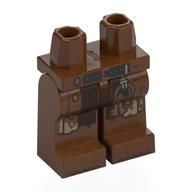 Lego Hips and Reddish Brown Legs with Coat Ends, Dark Brown Belt, Pants, Bronze Keys, print / Reddish Brown
