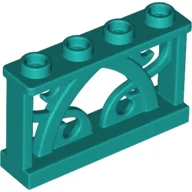 Fence Ornamented 1 x 4 x 2 with 4 Studs / Dark Turquoise