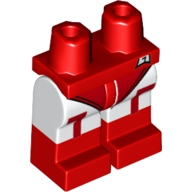 Lego Hips with White Legs and Red Boots Pattern with Leotard, White Tights with Red Corners Print (Calendar Man)