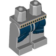 Lego Hips and Light Bluish Gray Legs with Dark Blue Mummy Wrapping Print