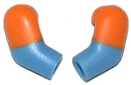 Arm, (Matching Left and Right) Pair with Molded Orange Short Sleeves  Pattern / Medium Blue