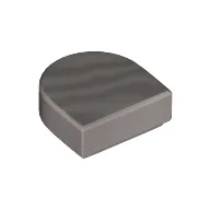 Tile Round 1 x 1 Half Circle / Flat Silver