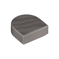 Lego Tile Round 1 x 1 Half Circle / Flat Silver